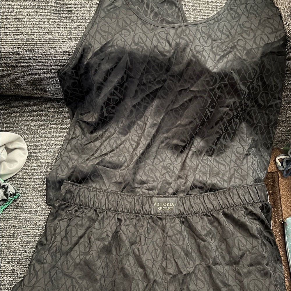 Victoria's Secret Charcoal Monogram Pajama Set